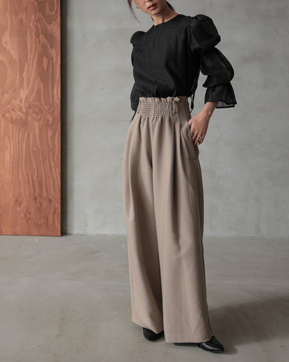 front waist ruched pants