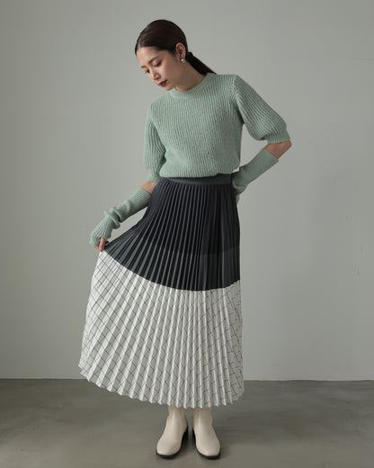 pleated color scheme skirt