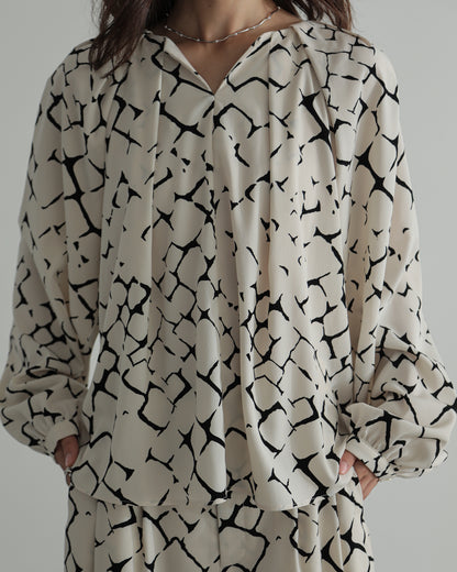 giraffe print blouse