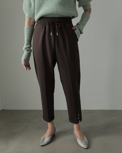 embroidered hem pants