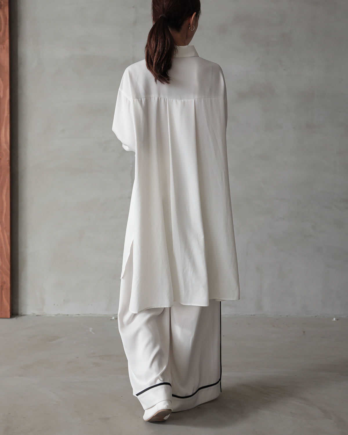 silk look long shirt