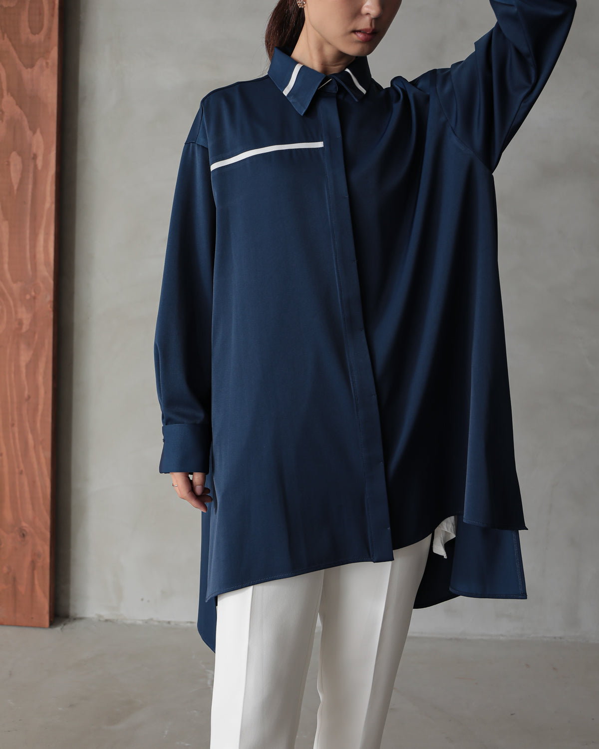 silk look long shirt