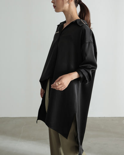 silk look long shirt