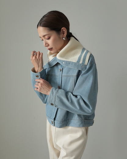 collar knit denim G Jumper