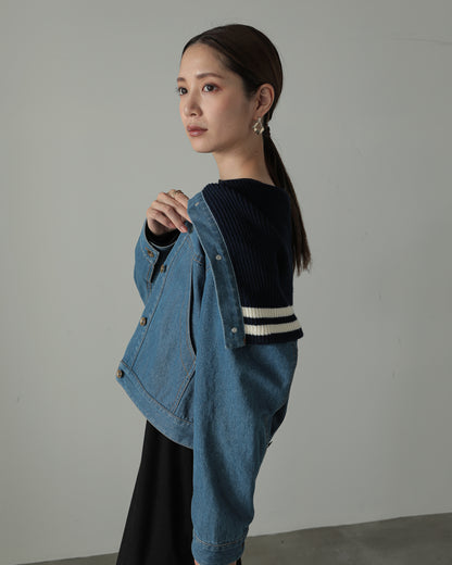 collar knit denim G Jumper