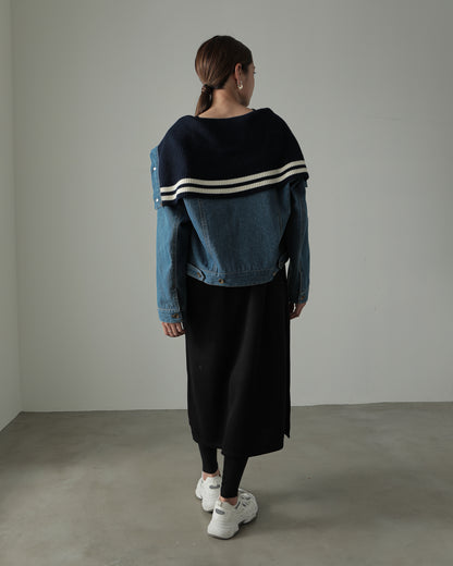 collar knit denim G Jumper