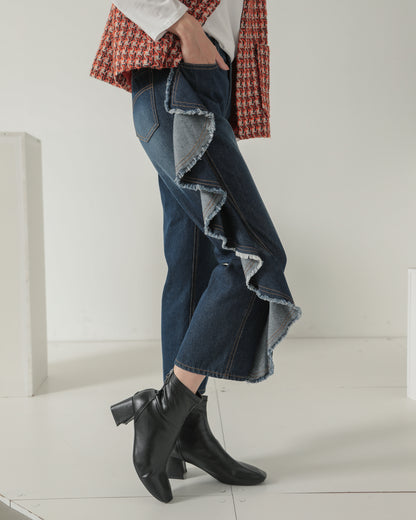 frill denim pants