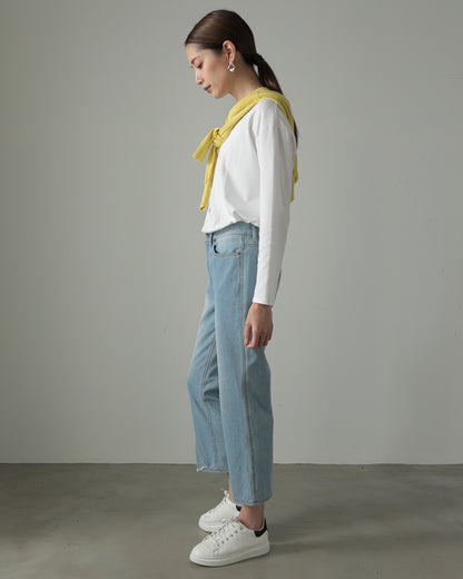 frill denim pants