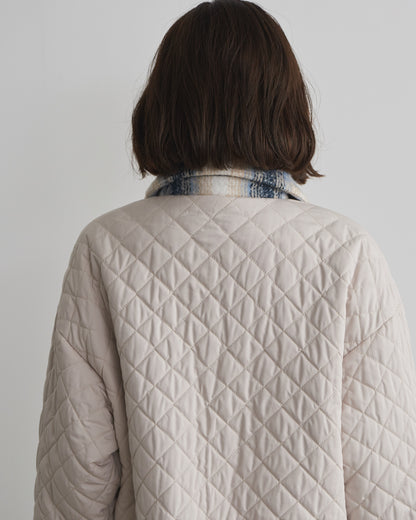 quilted collar checked jacket