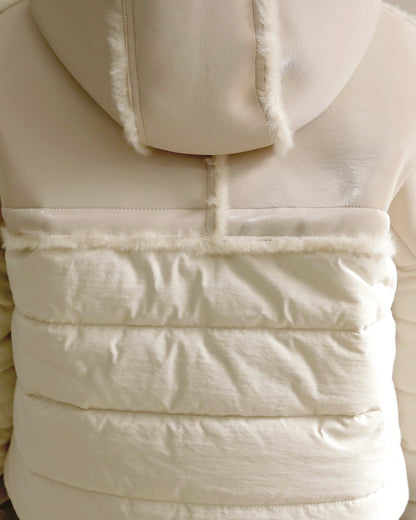 フェイクファートリムショートダウン