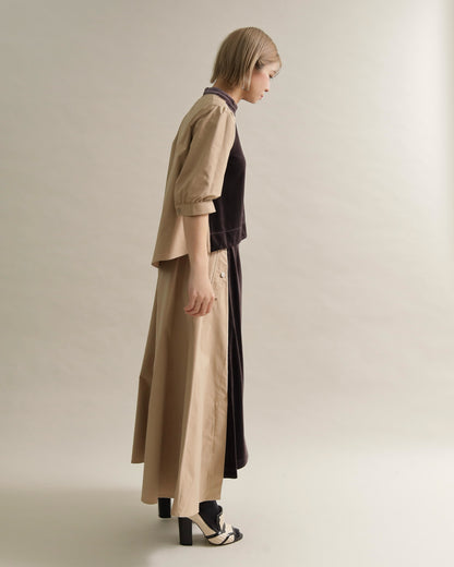 異素材組み合わせブラウス