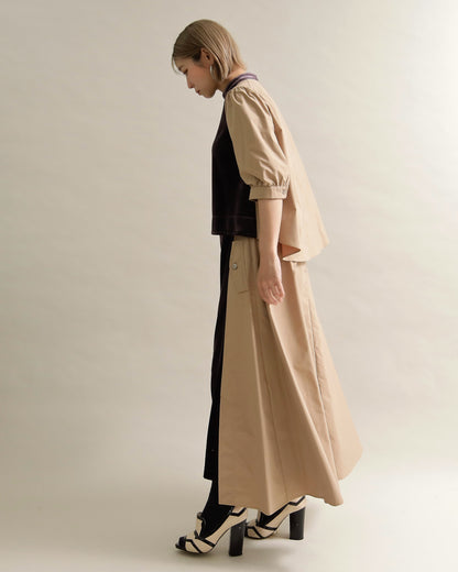 異素材組み合わせブラウス