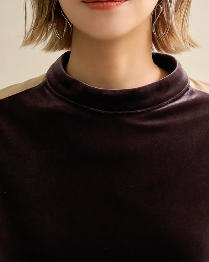 異素材組み合わせブラウス