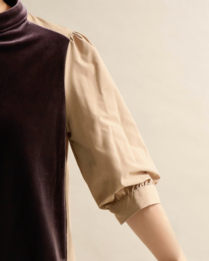 異素材組み合わせブラウス