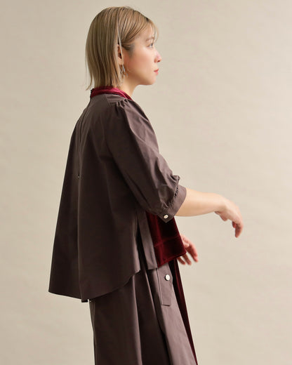 異素材組み合わせブラウス