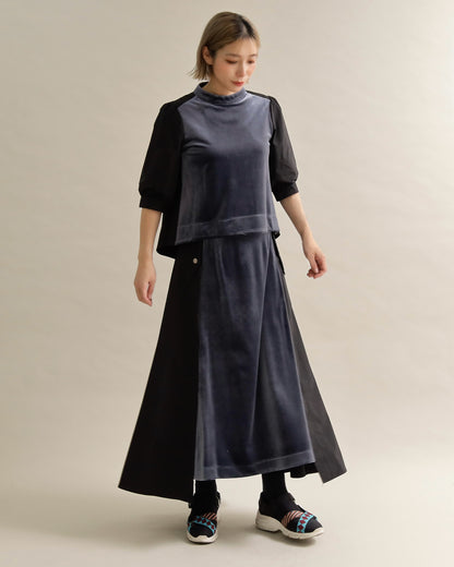 異素材組み合わせブラウス