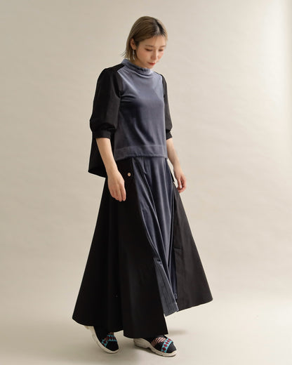 異素材組み合わせブラウス