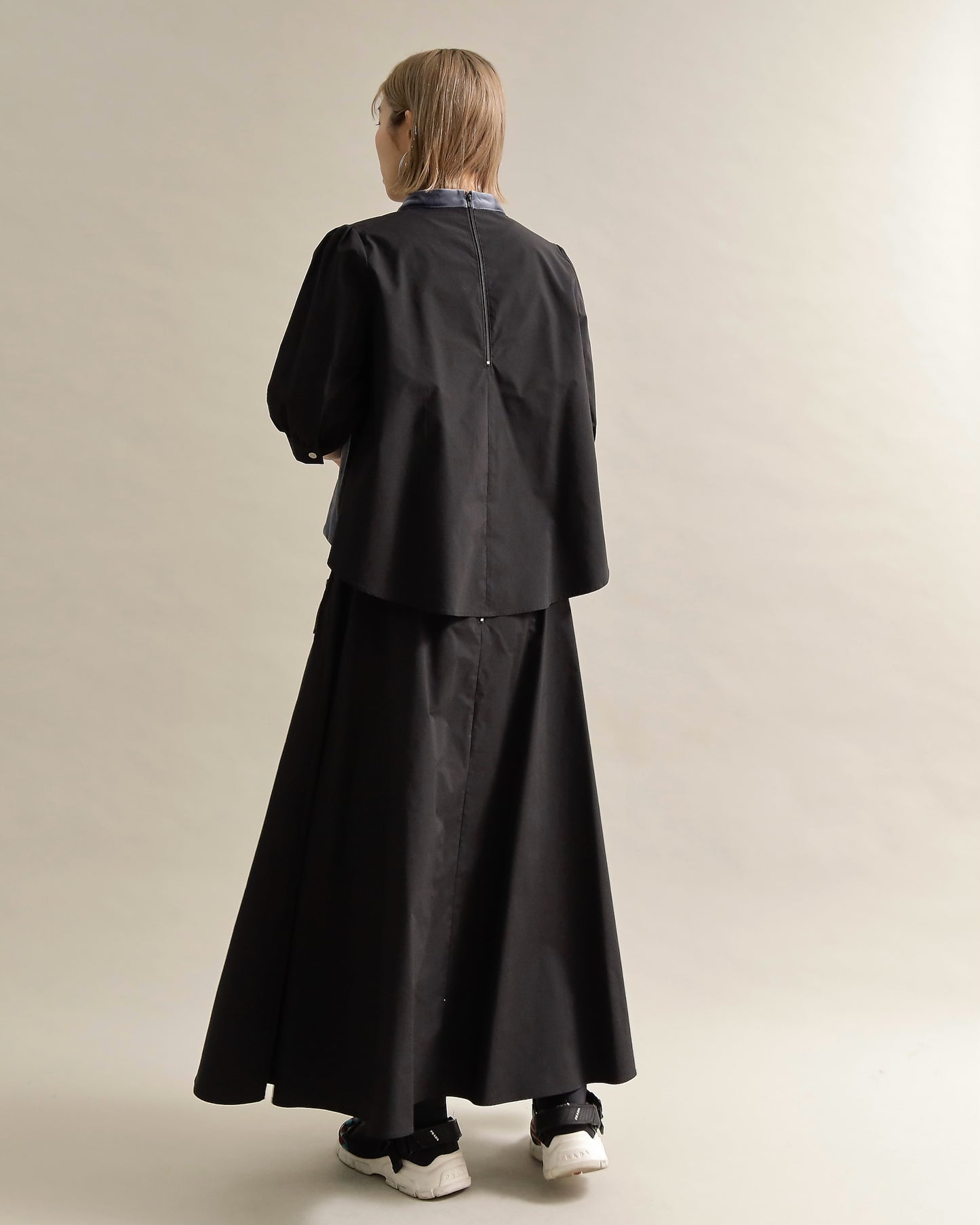 異素材組み合わせブラウス