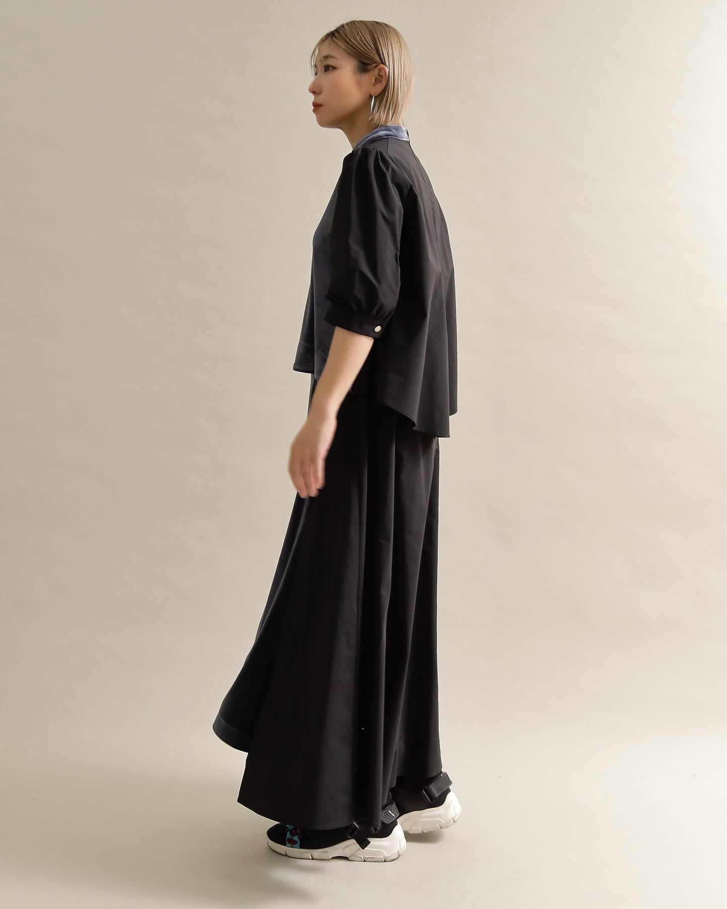 異素材組み合わせブラウス