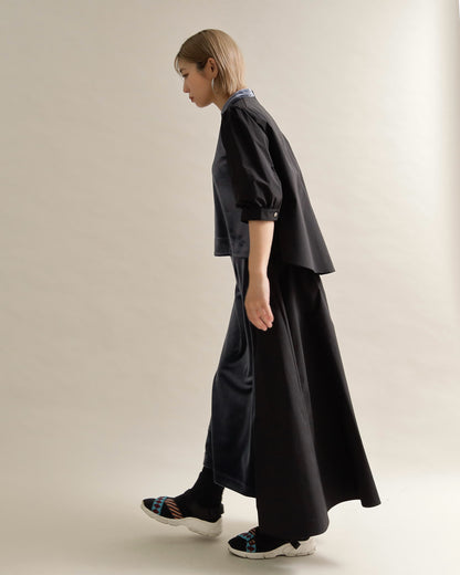 異素材組み合わせブラウス