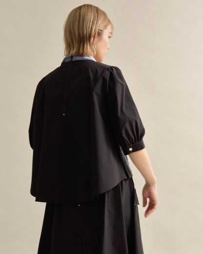 異素材組み合わせブラウス