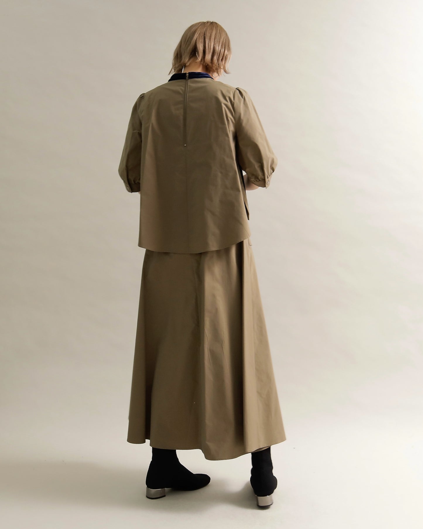 異素材組み合わせブラウス