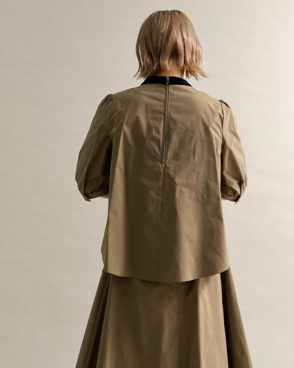 異素材組み合わせブラウス