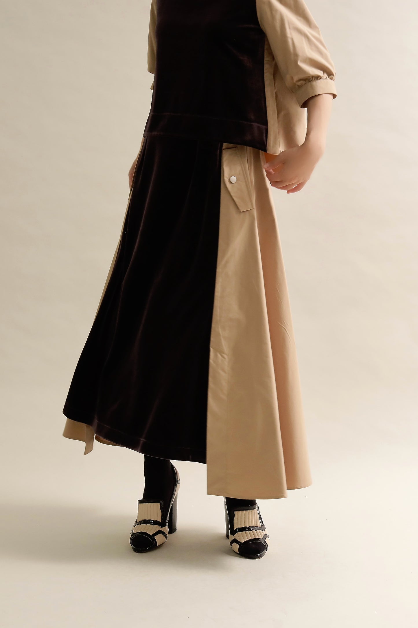 異素材組み合わせスカート