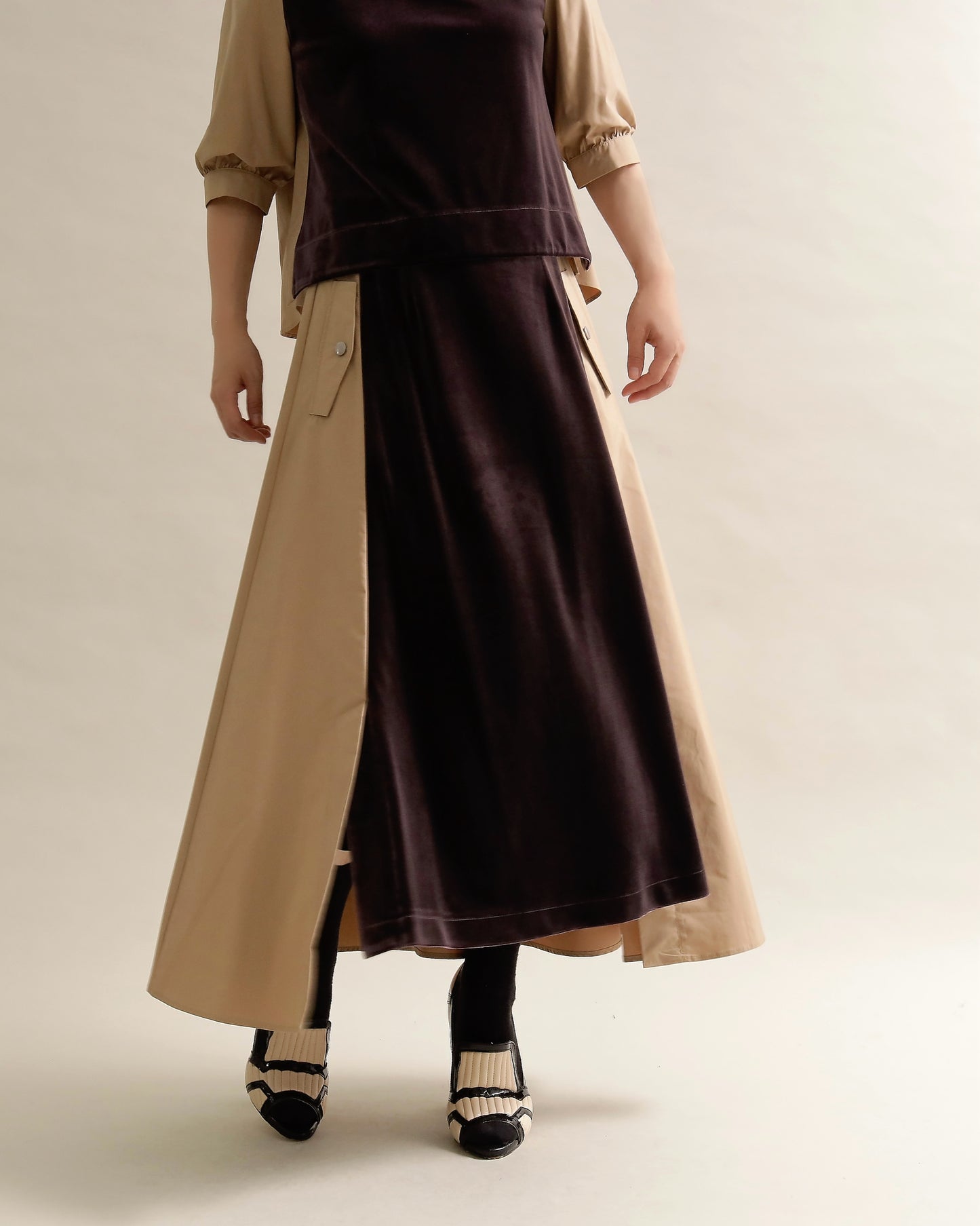 異素材組み合わせスカート