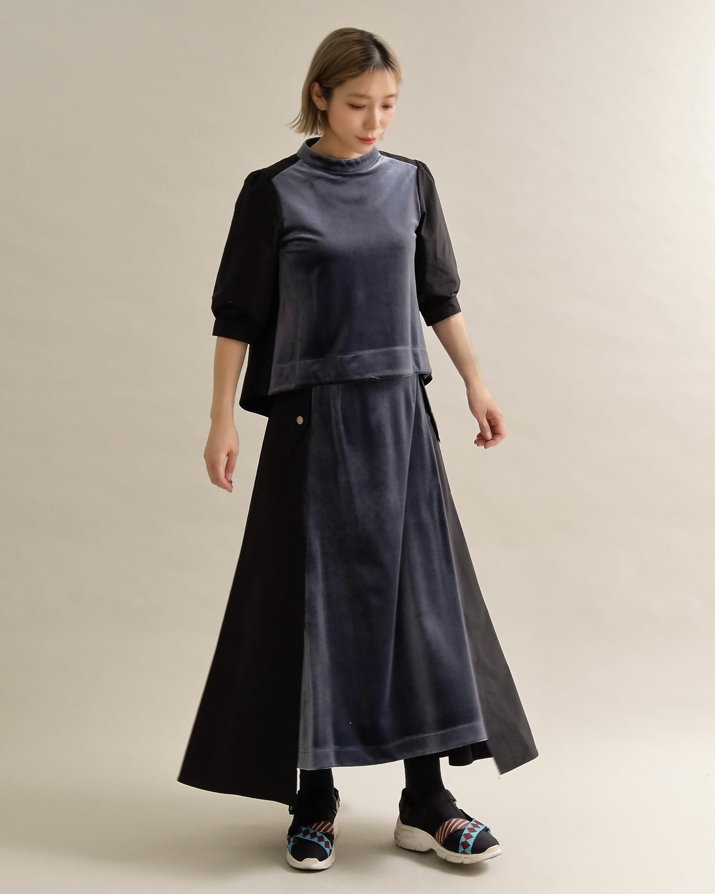 異素材組み合わせスカート