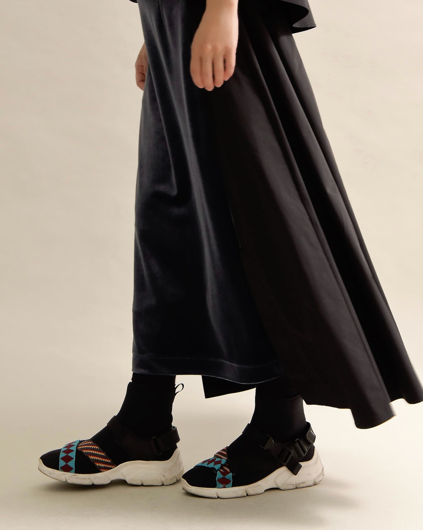 異素材組み合わせスカート