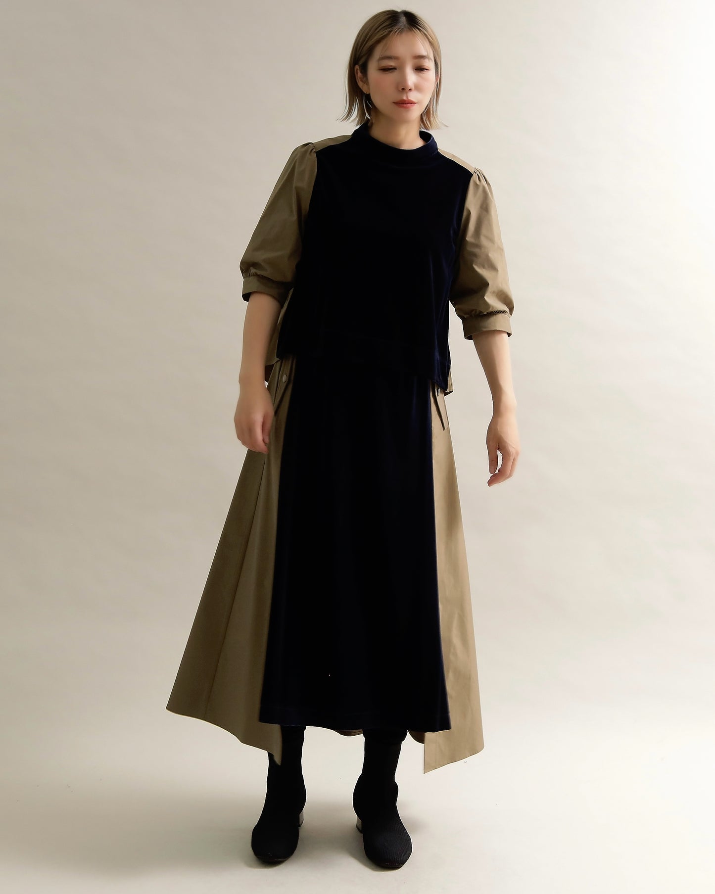 異素材組み合わせスカート