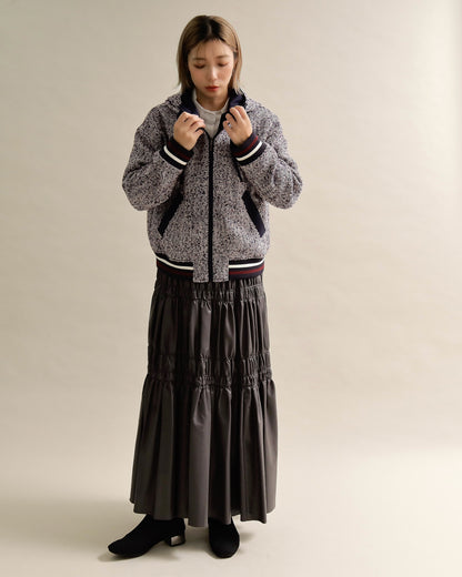 ツイードライクフードブルゾン