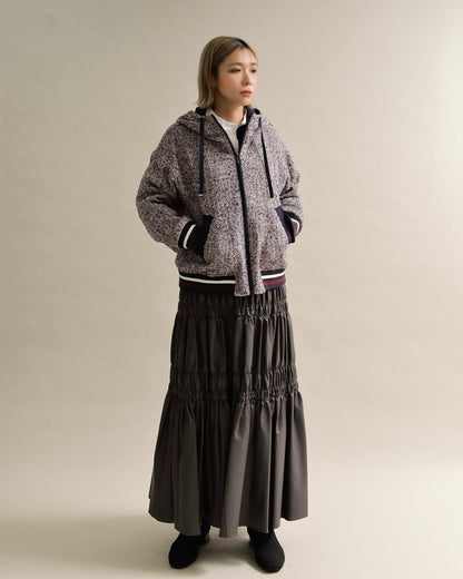 ツイードライクフードブルゾン