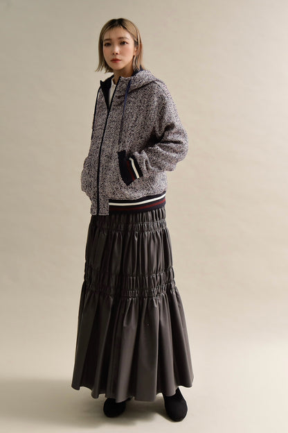 ツイードライクフードブルゾン