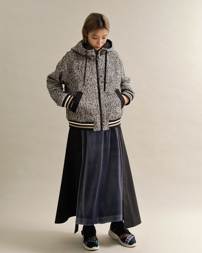 ツイードライクフードブルゾン