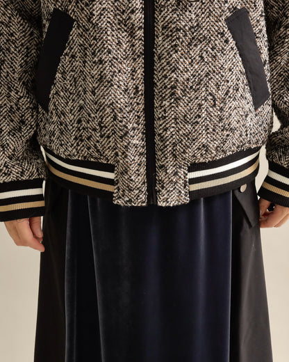 ツイードライクフードブルゾン