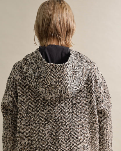 ツイードライクフードブルゾン