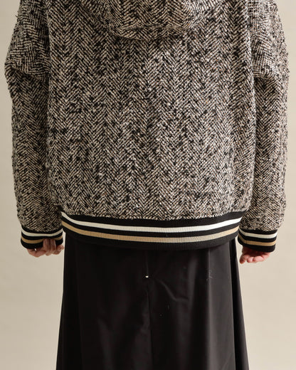 ツイードライクフードブルゾン