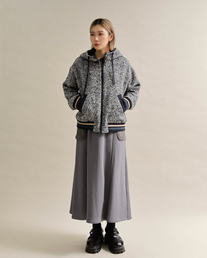 ツイードライクフードブルゾン