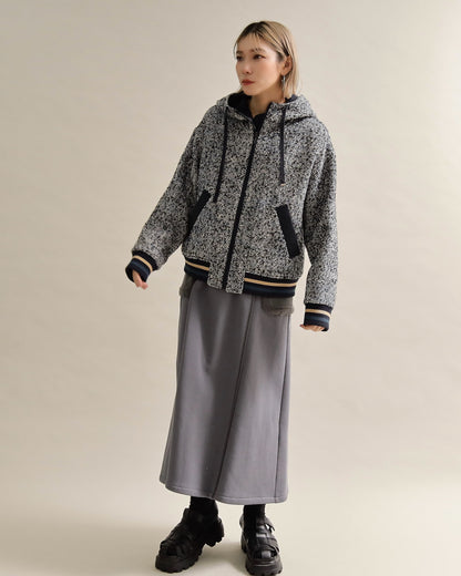 ツイードライクフードブルゾン