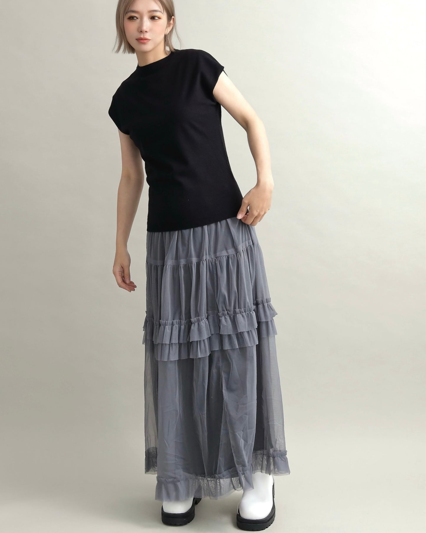 フレンチスリーブニット