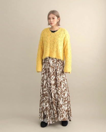 ふわシャギーVネックショートニット