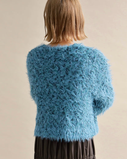 ふわシャギーVネックショートニット