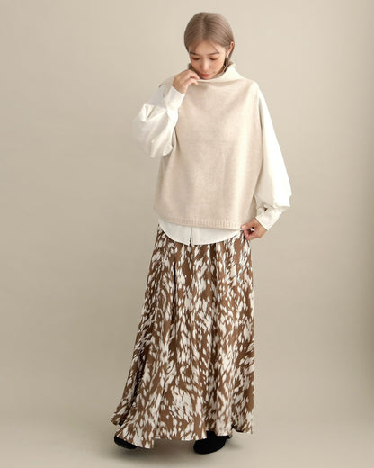 ソフトタッチハイネックレイヤードベスト