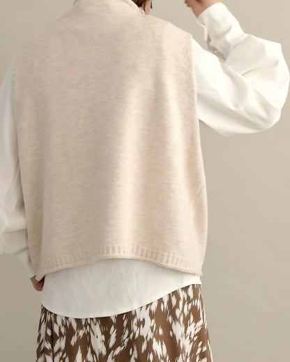 ソフトタッチハイネックレイヤードベスト