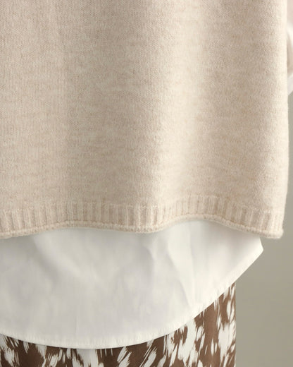 ソフトタッチハイネックレイヤードベスト