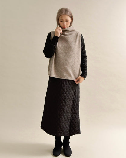 ソフトタッチハイネックレイヤードベスト