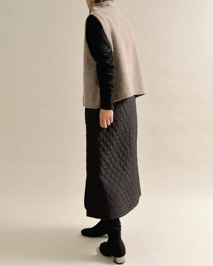 ソフトタッチハイネックレイヤードベスト