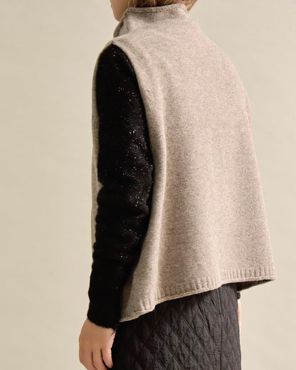 ソフトタッチハイネックレイヤードベスト